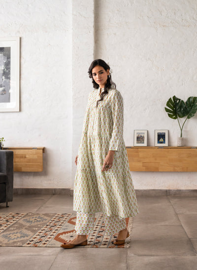 Ashok Flower Cotton Kurta Online