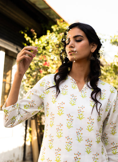 Shop Orange Tiger Cotton Kurta