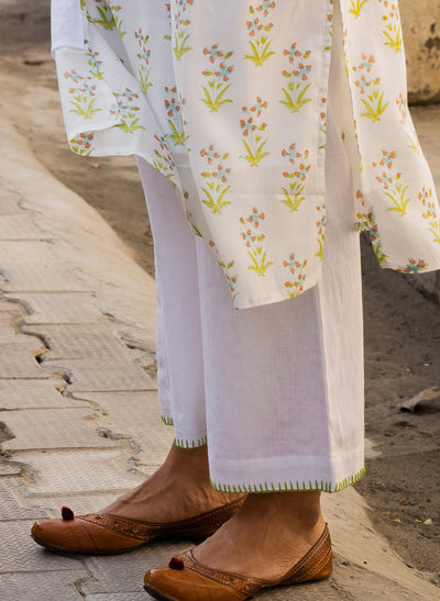 Get Orange Tiger Cotton Kurta