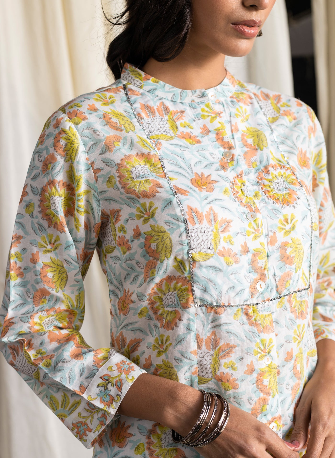 Buy Block Printed Laurel Kurta