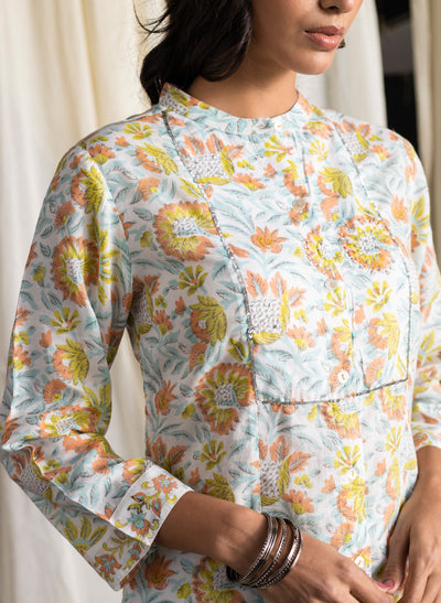 Buy Block Printed Laurel Kurta