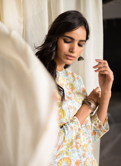 Online Block Printed Laurel Kurta