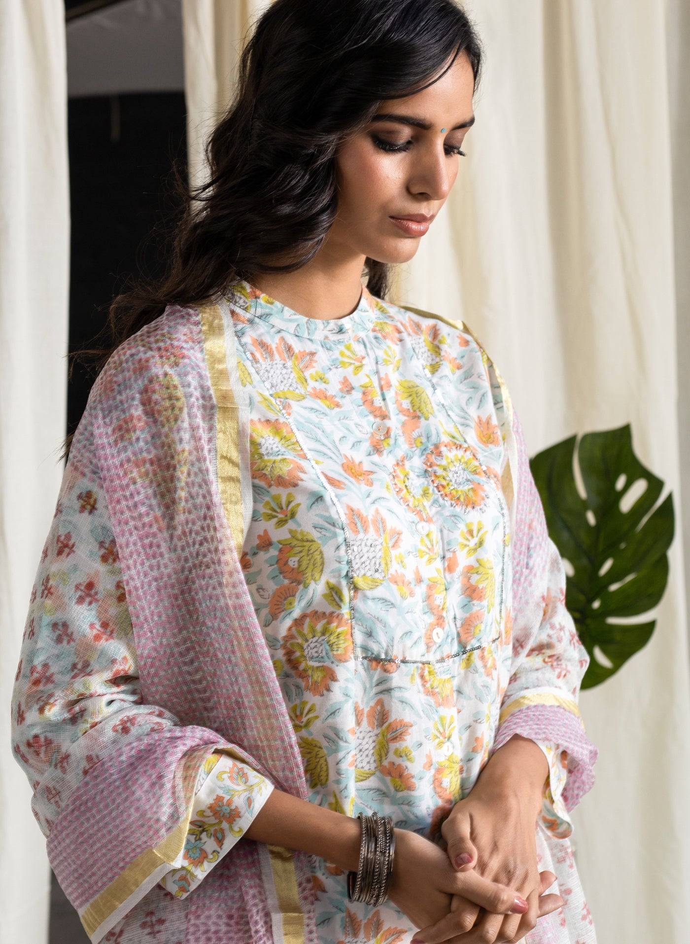 Block Printed Laurel Kurta for Women