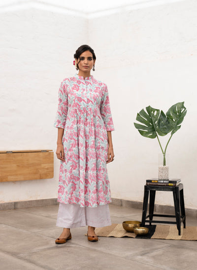 Shop Nilofer Cotton Pin-Tucks Kurta