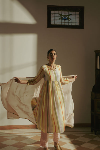 Nazr Striped Kurta Dress