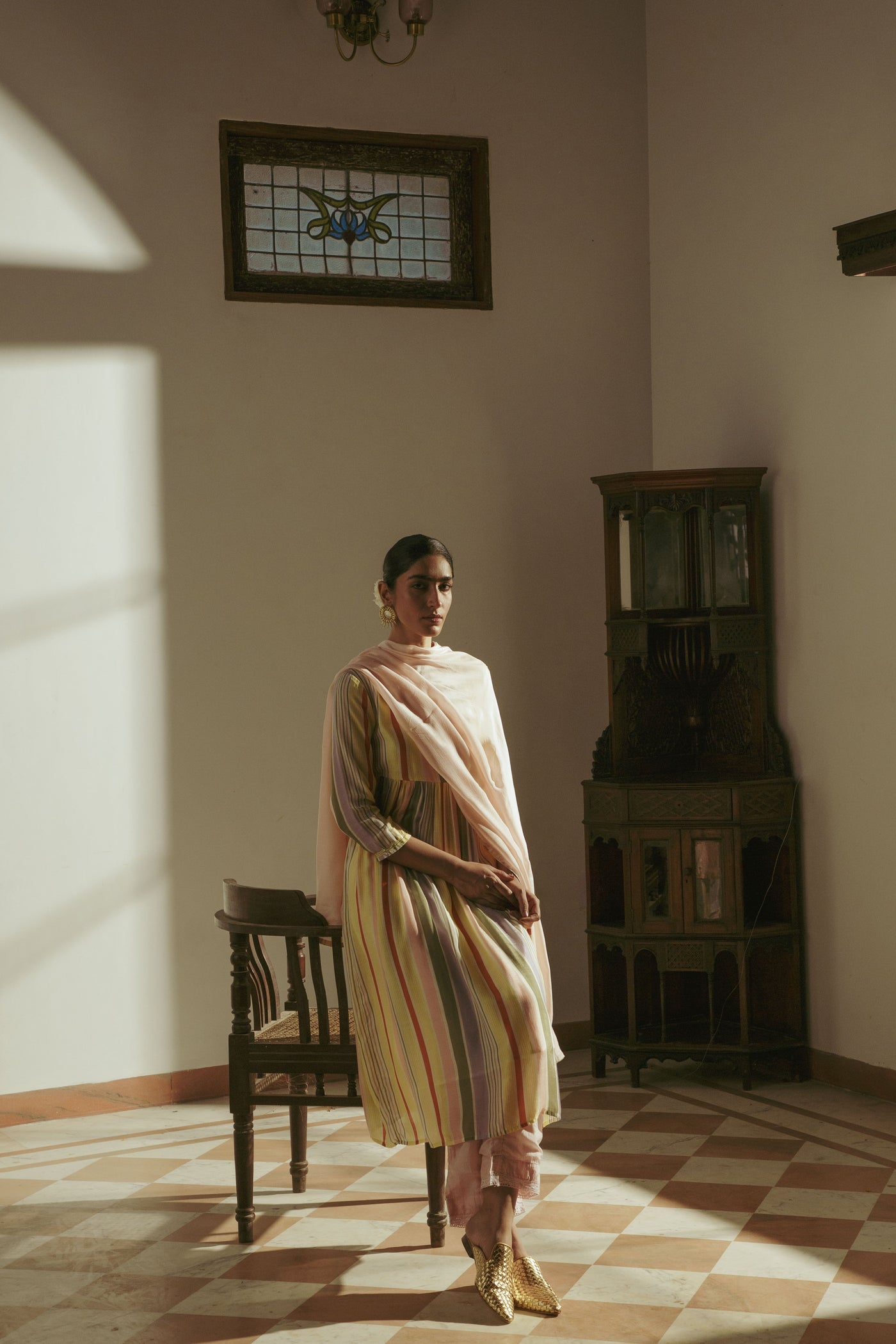 Nazr Striped Kurta Dress