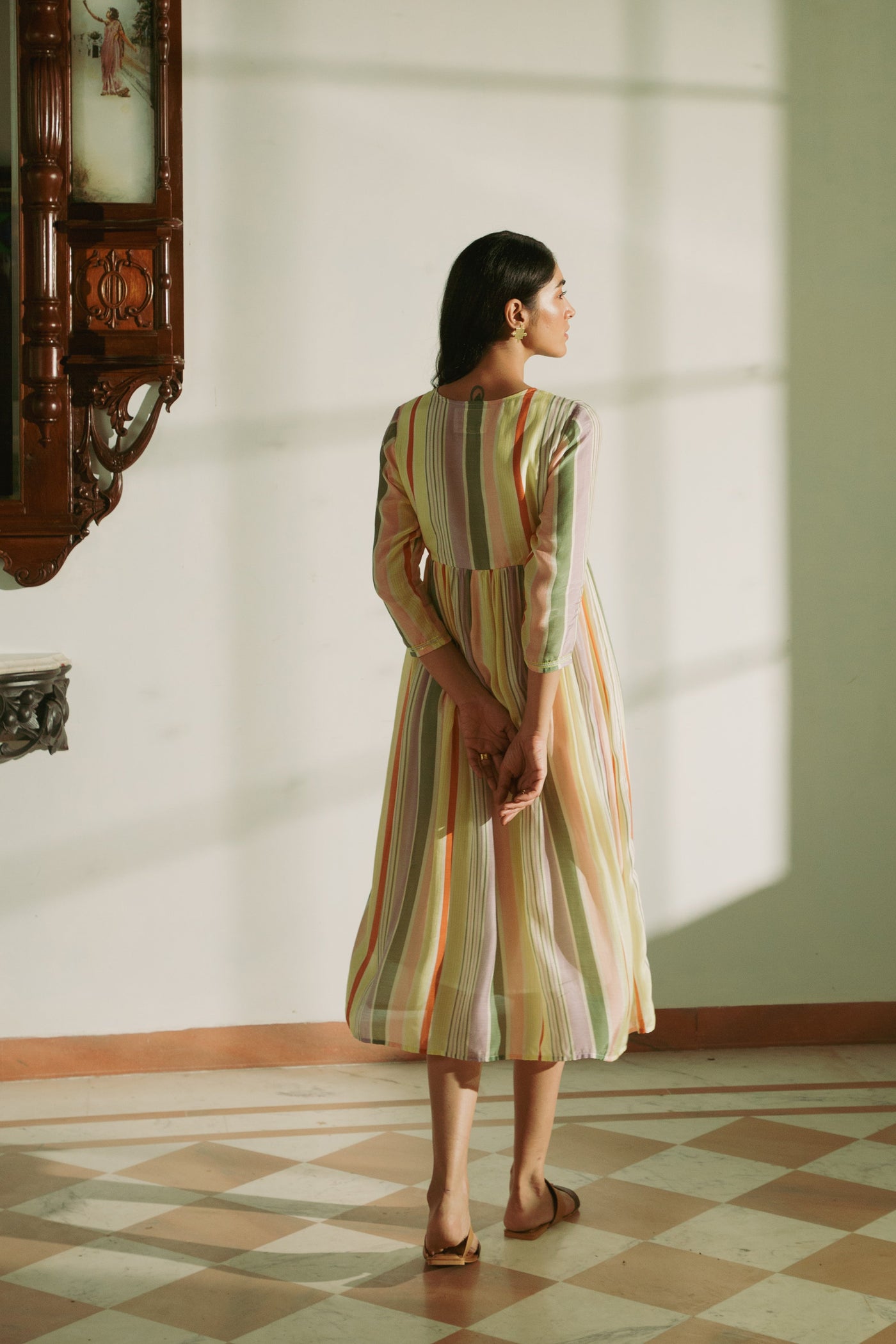 Nazr Striped Kurta Dress