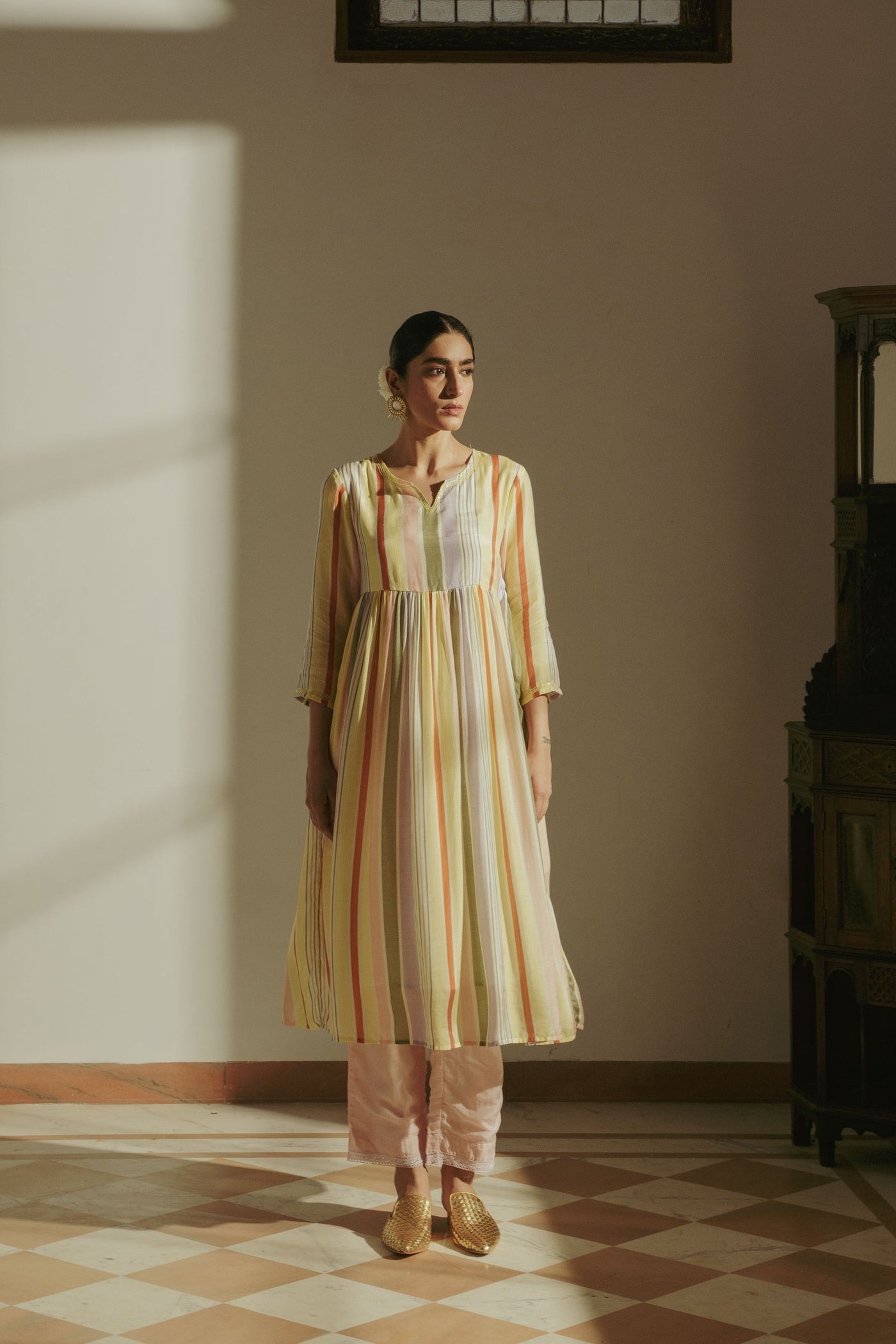 Nazr Striped Kurta Dress