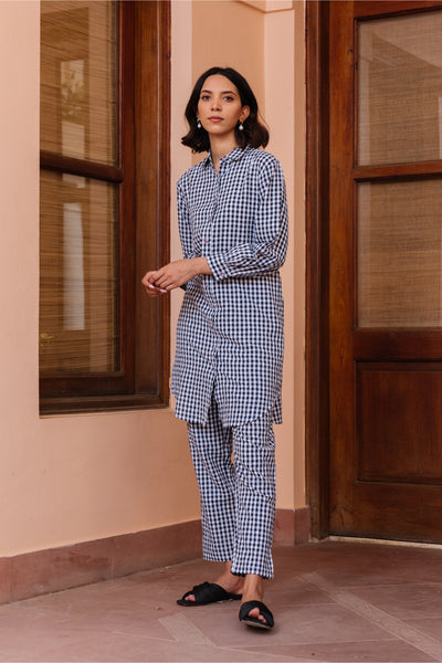 Prussian Checkered Shirt Dress