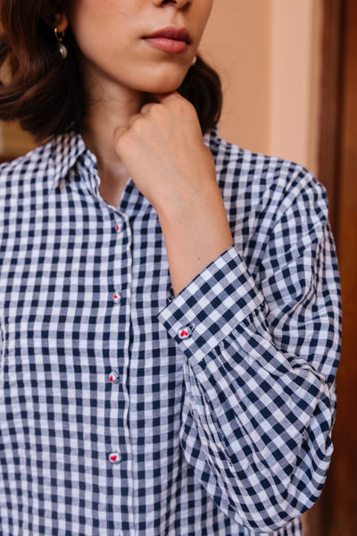Prussian Checkered Shirt Dress
