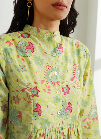 Women's High-Neck Printed Kurta