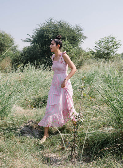 Buy Smocked Pink Dress Online
