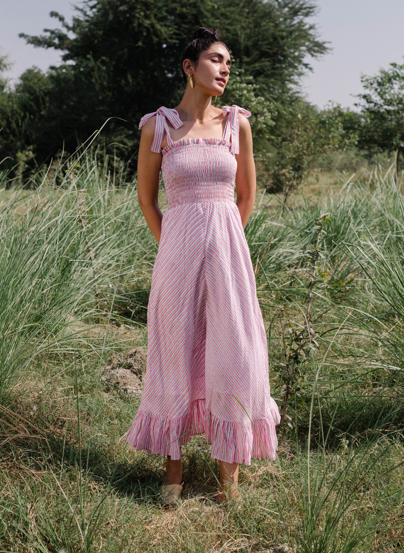 Women's Smocked Pink Dress Online