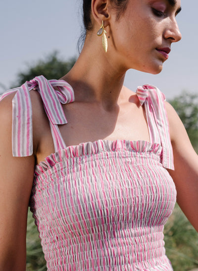 Online Smocked Pink Dress 