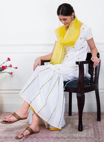 Online Saanjha White Cotton Kurta