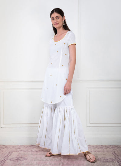White Cotton Sharara at Theburntsoul