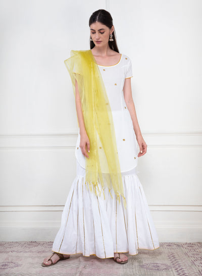 Women's Saanjha White Cotton Kurta