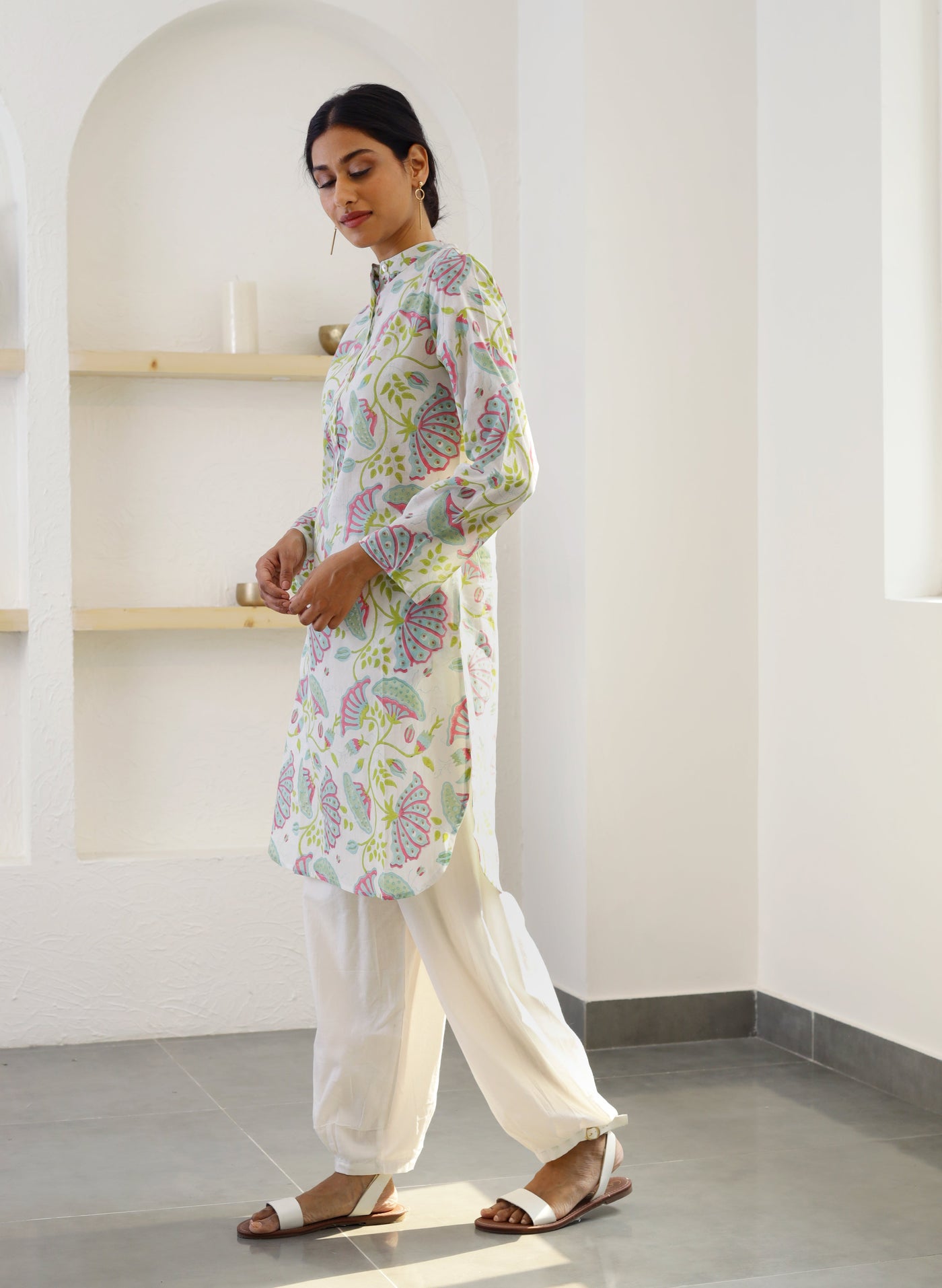 Shop Nehru Collar Printed Kurta