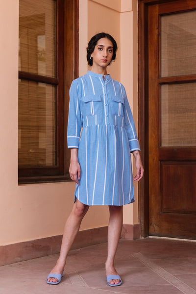 Skyfall Striped Shirt Dress