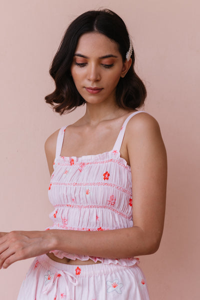Spring Break Printed Smocked Top