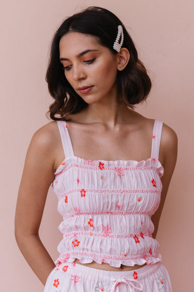 Spring Break Printed Smocked Top