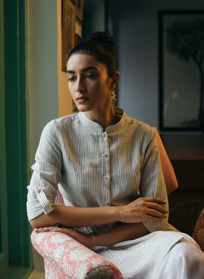 Shop Striped Button Down Dress