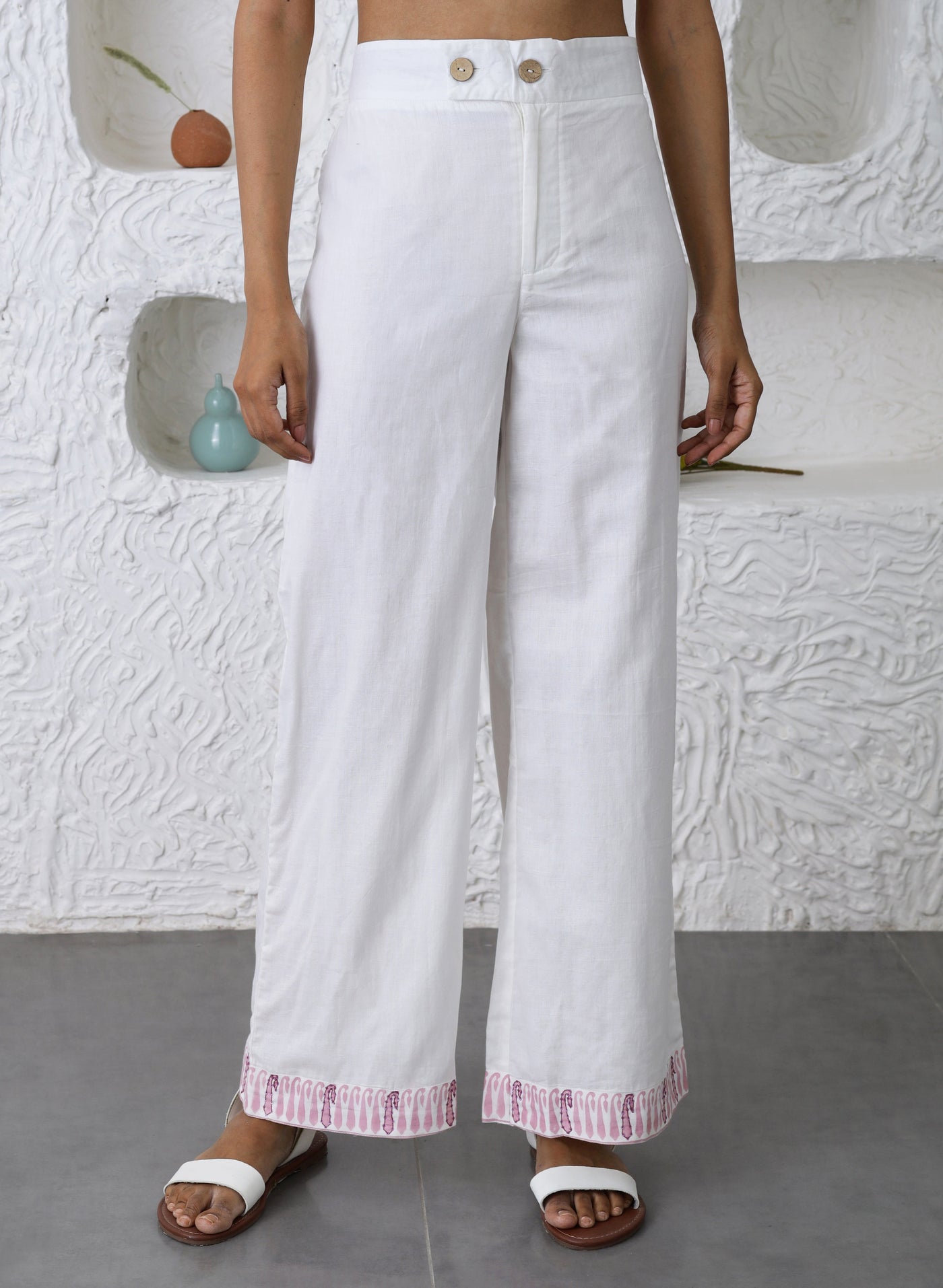 Get Sukoon Ivory Cotton Pants
