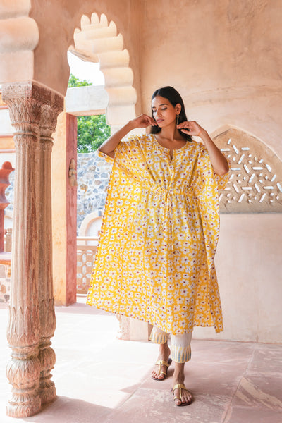 Swarnfuli Block Printed Cotton Kaftan