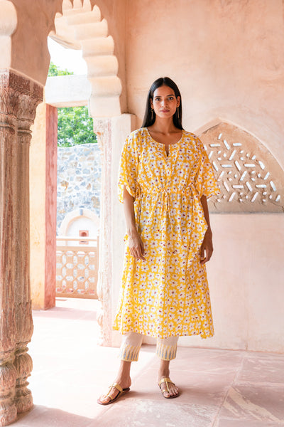 Swarnfuli Block Printed Cotton Kaftan