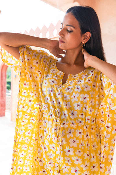 Swarnfuli Block Printed Cotton Kaftan