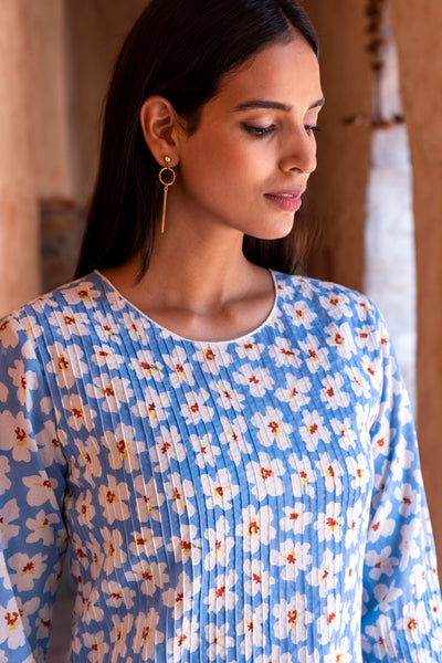 Vyom Printed Pintuck Long Kurta