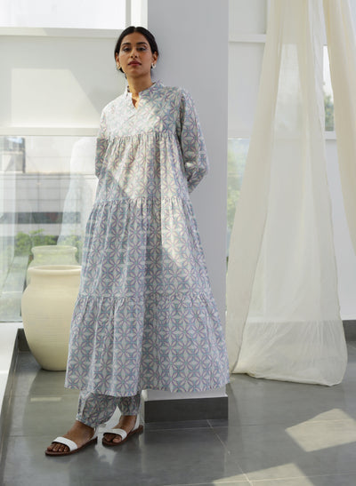 Women's Zameen Tiered Cotton Kurta