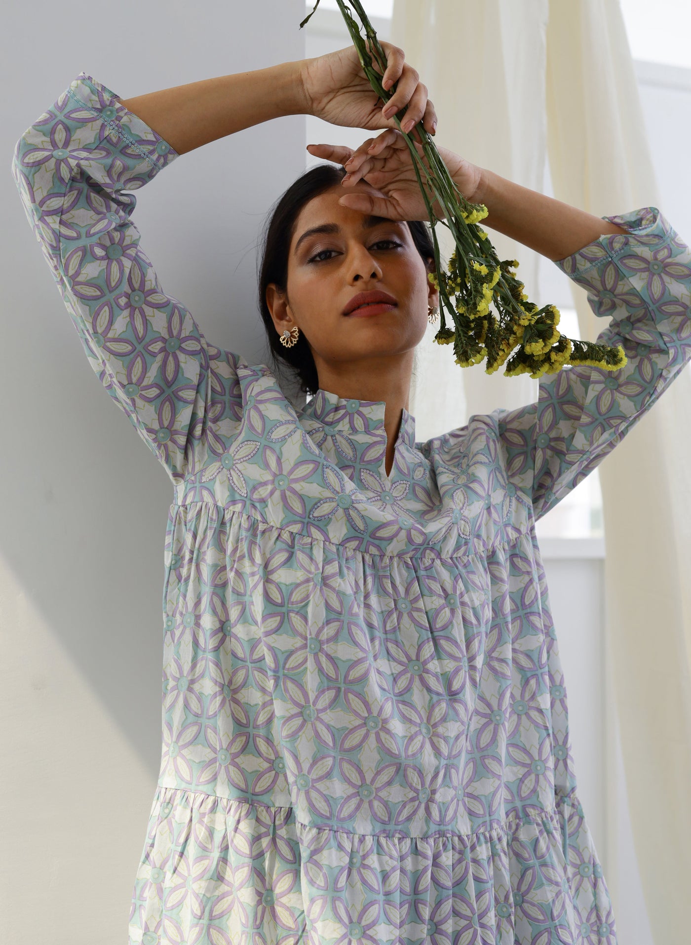 Shop Zameen Tiered Cotton Kurta