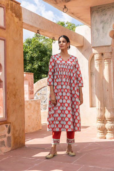 Aruni Cotton Pleated Kurta