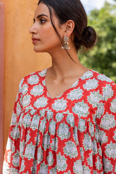 Aruni Cotton Pleated Kurta