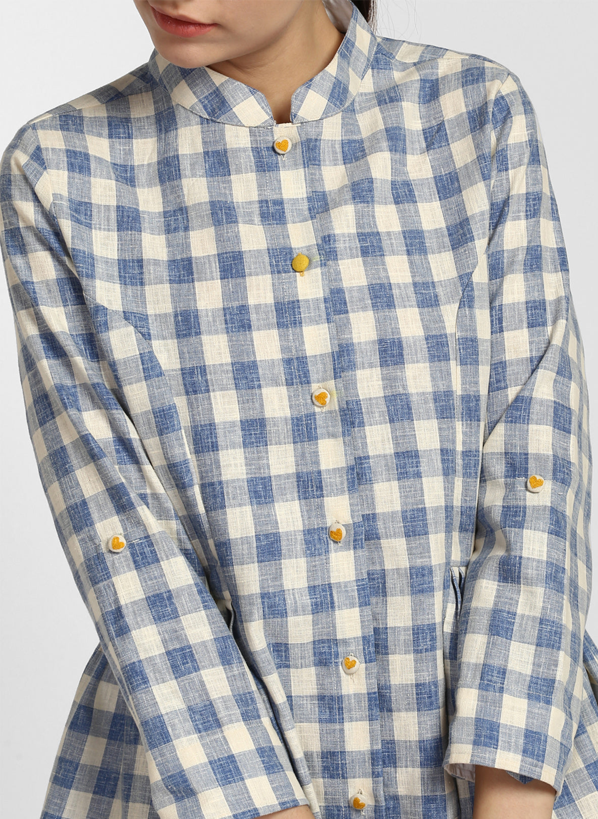 Shop White and Blue Checks Dress