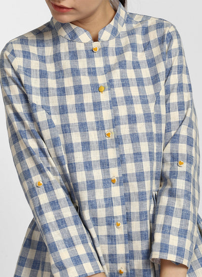 Shop White and Blue Checks Dress