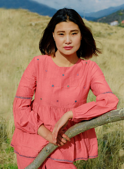 Women's Peony Peplum Top