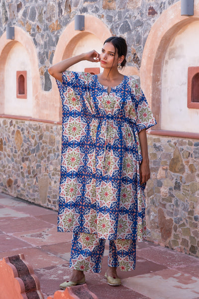 Neelkamal Block-Printed Cotton Kaftan