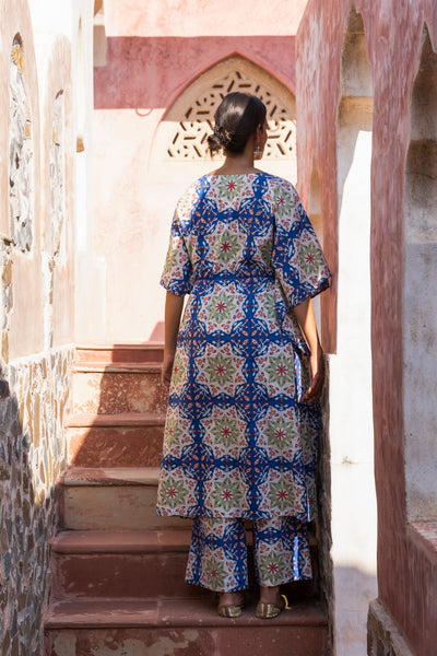 Neelkamal Block-Printed Cotton Kaftan
