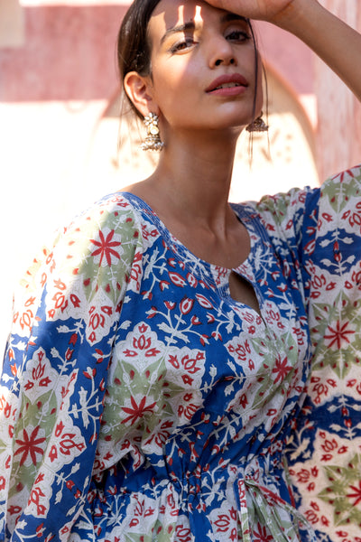Neelkamal Block-Printed Cotton Kaftan