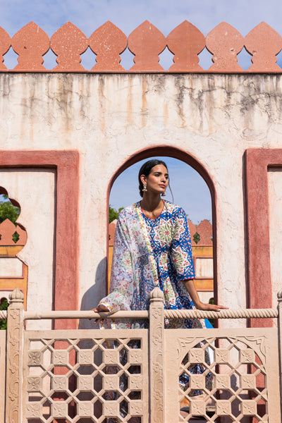 Neelkamal Gathered Block-Printed Kurta