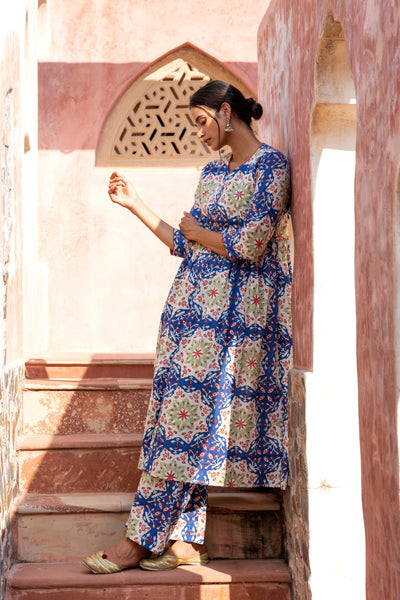 Neelkamal Gathered Block-Printed Kurta