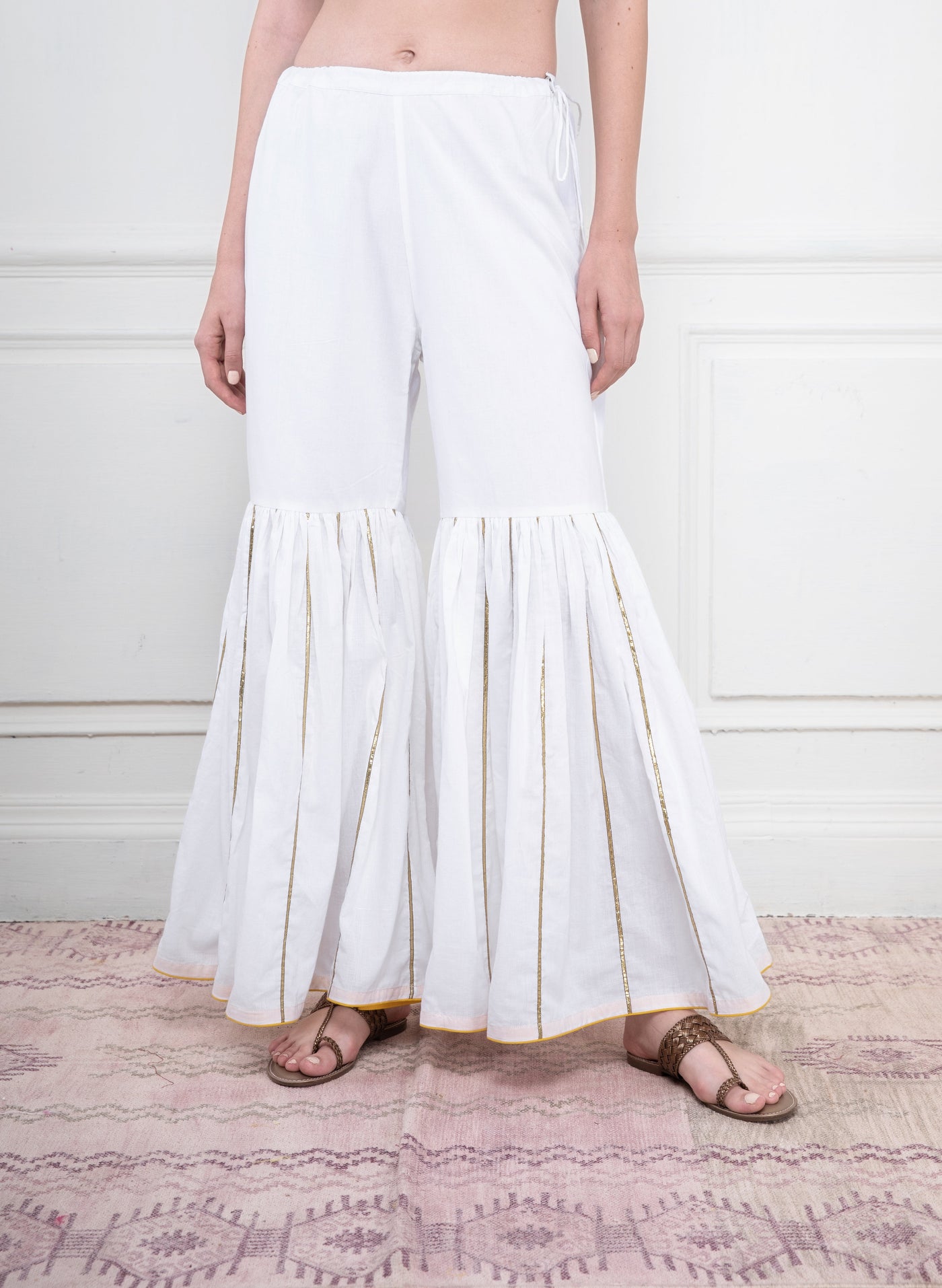 Women Rayon Sharara Palazzo Plazo Pant Bottom Wear Pajama Trousers Sarara  White | eBay