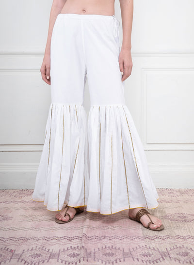 Buy White Cotton Sharara