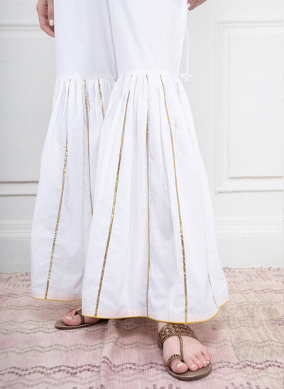 Buy Women's White Cotton Sharara