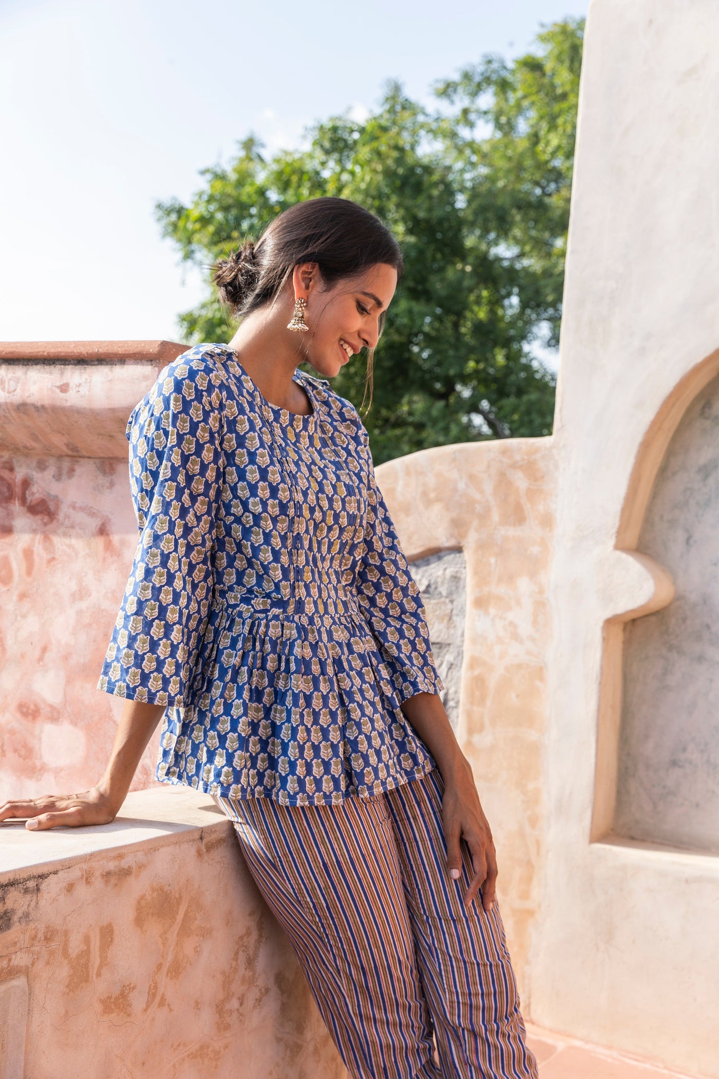 Saba Printed Cotton Top