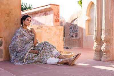 Shiddat Printed Nehru Collar Gathered Kurta
