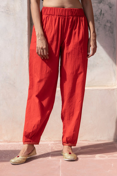 Surkh Cotton Elasticated Pants